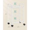 imageSONGMICS 3Tier Metal Rolling Cart Storage Cart with Removable Baskets Utility Cart with Wheels and Handle for Kitchen Bathroom Laundry Room White UBSC003W01White