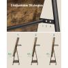 imageSONGMICS 6 LEDs Lockable Mirror Jewelry CabinetOrganizer Standing Jewelry Armoire with 4 Wheels Mirror with Jewelry Storage Coat Rack Shelf Rustic Brown and Black UJJC005X01