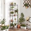 imageSONGMICS Metal Storage Shelves 5Tier Wire Shelving Unit Kitchen Rack Adjustable Shelves 4 Hooks Shelf Liners 118 x 157 x 591 Inches Total Load Capacity 220 lb for Garage Silver ULGR105E01Black