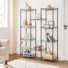 imageSONGMICS Metal Storage Shelves 5Tier Wire Shelving Unit Kitchen Rack Adjustable Shelves 4 Hooks Shelf Liners 118 x 157 x 591 Inches Total Load Capacity 220 lb for Garage Silver ULGR105E01Black