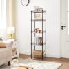 imageSONGMICS Metal Storage Shelves 5Tier Wire Shelving Unit Kitchen Rack Adjustable Shelves 4 Hooks Shelf Liners 118 x 157 x 591 Inches Total Load Capacity 220 lb for Garage Silver ULGR105E01Black