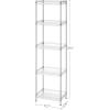 imageSONGMICS Metal Storage Shelves 5Tier Wire Shelving Unit Kitchen Rack Adjustable Shelves 4 Hooks Shelf Liners 118 x 157 x 591 Inches Total Load Capacity 220 lb for Garage Silver ULGR105E01Silver
