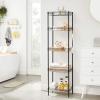 imageSONGMICS Metal Storage Shelves 5Tier Wire Shelving Unit Kitchen Rack Adjustable Shelves 4 Hooks Shelf Liners 118 x 157 x 591 Inches Total Load Capacity 220 lb for Garage Silver ULGR105E01Black