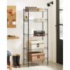 imageSONGMICS Metal Storage Shelves 5Tier Wire Shelving Unit Kitchen Rack Adjustable Shelves 4 Hooks Shelf Liners 118 x 157 x 591 Inches Total Load Capacity 220 lb for Garage Silver ULGR105E01Black