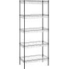 imageSONGMICS Metal Storage Shelves 5Tier Wire Shelving Unit Kitchen Rack Adjustable Shelves 4 Hooks Shelf Liners 118 x 157 x 591 Inches Total Load Capacity 220 lb for Garage Silver ULGR105E01Black