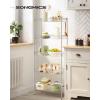imageSONGMICS Metal Storage Shelves 5Tier Wire Shelving Unit Kitchen Rack Adjustable Shelves 4 Hooks Shelf Liners 118 x 157 x 591 Inches Total Load Capacity 220 lb for Garage Silver ULGR105E01Silver
