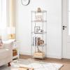 imageSONGMICS Metal Storage Shelves 5Tier Wire Shelving Unit Kitchen Rack Adjustable Shelves 4 Hooks Shelf Liners 118 x 157 x 591 Inches Total Load Capacity 220 lb for Garage Silver ULGR105E01Silver