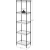 imageSONGMICS Metal Storage Shelves 5Tier Wire Shelving Unit Kitchen Rack Adjustable Shelves 4 Hooks Shelf Liners 118 x 157 x 591 Inches Total Load Capacity 220 lb for Garage Silver ULGR105E01Black