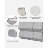 imageSONGMICS Storage Bins with Lids Set of 4 Dorm Storage Bins Collapsible Cubes with Magnetic Closures a SemiOpen Front Lid Can Stay Open after Stacked up Gray URLB22GY