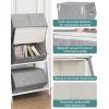 imageSONGMICS Storage Bins with Lids Set of 4 Dorm Storage Bins Collapsible Cubes with Magnetic Closures a SemiOpen Front Lid Can Stay Open after Stacked up Gray URLB22GY