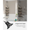 image:imageSONGMICS Corner Shower Caddy Tension Pole 4Tier RustResistant Shower Organizer Shower Shelf DrillFree 358 to 1181 Inches Height Adjustable Trays for Bathroom Ink Black UBCB008B01Ink Black