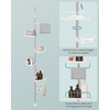 image:imageSONGMICS Corner Shower Caddy Tension Pole 4Tier RustResistant Shower Organizer Shower Shelf DrillFree 358 to 1181 Inches Height Adjustable Trays for Bathroom Ink Black UBCB008B01Cloud White