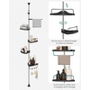image:imageSONGMICS Corner Shower Caddy Tension Pole 4Tier RustResistant Shower Organizer Shower Shelf DrillFree 358 to 1181 Inches Height Adjustable Trays for Bathroom Ink Black UBCB008B01Ink Black