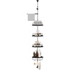 image:imageSONGMICS Corner Shower Caddy Tension Pole 4Tier RustResistant Shower Organizer Shower Shelf DrillFree 358 to 1181 Inches Height Adjustable Trays for Bathroom Ink Black UBCB008B01Ink Black