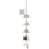 image:imageSONGMICS Corner Shower Caddy Tension Pole 4Tier RustResistant Shower Organizer Shower Shelf DrillFree 358 to 1181 Inches Height Adjustable Trays for Bathroom Ink Black UBCB008B01Cloud White