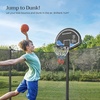 image:imageSONGMICS Trampoline 15 ft Outdoor Trampoline for Kids Adults with Basketball Hoop Safety Enclosure Inner Net Ladder Spring Cover Pad Max Load 209 lb Blue and Black USTR154Q01
