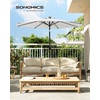 image:imageSONGMICS 9 ft Solar Patio Umbrella 32 LED Lights Lighted Table Outdoor Umbrella UPF 50 30 DualTilt System for Garden Balcony Patio Backyard Market Without Base Navy Blue UGPU011L01Beige