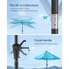 image:imageSONGMICS 9 ft Solar Patio Umbrella 32 LED Lights Lighted Table Outdoor Umbrella UPF 50 30 DualTilt System for Garden Balcony Patio Backyard Market Without Base Navy Blue UGPU011L01Lake Blue