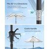 image:imageSONGMICS 9 ft Solar Patio Umbrella 32 LED Lights Lighted Table Outdoor Umbrella UPF 50 30 DualTilt System for Garden Balcony Patio Backyard Market Without Base Navy Blue UGPU011L01Beige