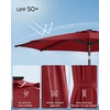 image:imageSONGMICS 9 ft Solar Patio Umbrella 32 LED Lights Lighted Table Outdoor Umbrella UPF 50 30 DualTilt System for Garden Balcony Patio Backyard Market Without Base Navy Blue UGPU011L01Red