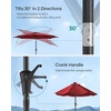 image:imageSONGMICS 9 ft Solar Patio Umbrella 32 LED Lights Lighted Table Outdoor Umbrella UPF 50 30 DualTilt System for Garden Balcony Patio Backyard Market Without Base Navy Blue UGPU011L01Red