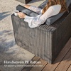 image:imageSONGMICS Outdoor Sectional Sofa Couch 7Piece Patio Furniture Set Handwoven PE Wicker Rattan Patio Conversation Set with Cushions and Glass Table Brown and Gray UGGF015G01Brown  Gray