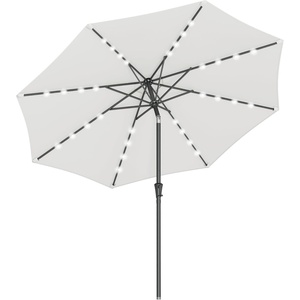 image:imageSONGMICS 9 ft Solar Patio Umbrella 32 LED Lights Lighted Table Outdoor Umbrella UPF 50 30 DualTilt System for Garden Balcony Patio Backyard Market Without Base Navy Blue UGPU011L01Beige