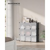 image:imageSONGMICS Cube Storage Organizer Set of 9 Plastic Cubes Closet Storage Shelves DIY Plastic Closet Cabinet Modular Bookcase Shelving with Doors for Bedroom Living Room Black and White ULPC116HS