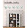 image:imageSONGMICS Cube Storage Organizer Set of 9 Plastic Cubes Closet Storage Shelves DIY Plastic Closet Cabinet Modular Bookcase Shelving with Doors for Bedroom Living Room Black and White ULPC116HS