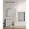 image:imageSONGMICS Cube Storage Organizer Set of 9 Plastic Cubes Closet Storage Shelves DIY Plastic Closet Cabinet Modular Bookcase Shelving with Doors for Bedroom Living Room Black and White ULPC116HS