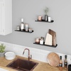 image:imageSONGMICS Set of 3 Wall Shelves Metal Floating Shelves Industrial WallMounted Shelving for Decorations Photos Knickknacks Multiple Layouts 6 Screws Included for Mounting Black ULFS12BK