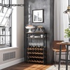 image:imageSONGMICS 24Bottle Freestanding Wine Rack Wine Storage Display Shelves with Tabletop and Glass Holder Bar Rack with Bottle Holder for Kitchen Bar Dining Room Rustic Brown and Black UKWR028B01