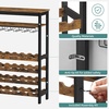 image:imageSONGMICS 24Bottle Freestanding Wine Rack Wine Storage Display Shelves with Tabletop and Glass Holder Bar Rack with Bottle Holder for Kitchen Bar Dining Room Rustic Brown and Black UKWR028B01