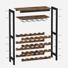 image:imageSONGMICS 24Bottle Freestanding Wine Rack Wine Storage Display Shelves with Tabletop and Glass Holder Bar Rack with Bottle Holder for Kitchen Bar Dining Room Rustic Brown and Black UKWR028B01
