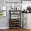 image:imageSONGMICS 24Bottle Freestanding Wine Rack Wine Storage Display Shelves with Tabletop and Glass Holder Bar Rack with Bottle Holder for Kitchen Bar Dining Room Rustic Brown and Black UKWR028B01
