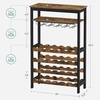 image:imageSONGMICS 24Bottle Freestanding Wine Rack Wine Storage Display Shelves with Tabletop and Glass Holder Bar Rack with Bottle Holder for Kitchen Bar Dining Room Rustic Brown and Black UKWR028B01