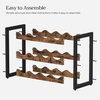 image:imageSONGMICS Wine Rack 3 Tier Tabletop Wine Water Bottle Organizer Storage Large Capacity Holds 12 Bottles Bamboo Countertop Wine Holder Shelf for Kitchen Bar Cabinets Pantry Rustic Brown and Black