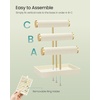 image:imageSONGMICS Bracelet Holder Stand Jewelry Display Stand Jewelry Organizer with 2 Tiers and Velvet Tray Removable Ring Holder Cream White and Pale Gold UJJS039W101Cream White  Pale Gold