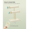 image:imageSONGMICS Bracelet Holder Stand Jewelry Display Stand Jewelry Organizer with 2 Tiers and Velvet Tray Removable Ring Holder Cream White and Pale Gold UJJS039W101Cream White  Pale Gold