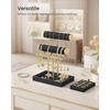 image:imageSONGMICS Bracelet Holder Stand Jewelry Display Stand Jewelry Organizer with 2 Tiers and Velvet Tray Removable Ring Holder Cream White and Pale Gold UJJS039W101Ink Black  Pale Gold