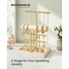 image:imageSONGMICS Bracelet Holder Stand Jewelry Display Stand Jewelry Organizer with 2 Tiers and Velvet Tray Removable Ring Holder Cream White and Pale Gold UJJS039W101Cream White  Pale Gold