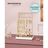 image:imageSONGMICS Bracelet Holder Stand Jewelry Display Stand Jewelry Organizer with 2 Tiers and Velvet Tray Removable Ring Holder Cream White and Pale Gold UJJS039W101Pale Gold