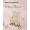 image:imageSONGMICS Bracelet Holder Stand Jewelry Display Stand Jewelry Organizer with 2 Tiers and Velvet Tray Removable Ring Holder Cream White and Pale Gold UJJS039W101Pale Gold