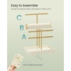 image:imageSONGMICS Bracelet Holder Stand Jewelry Display Stand Jewelry Organizer with 2 Tiers and Velvet Tray Removable Ring Holder Cream White and Pale Gold UJJS039W101Cream White  Pale Gold