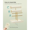 image:imageSONGMICS Bracelet Holder Stand Jewelry Display Stand Jewelry Organizer with 2 Tiers and Velvet Tray Removable Ring Holder Cream White and Pale Gold UJJS039W101Cream White  Pale Gold