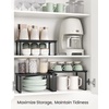 image:imageSONGMICS Cabinet Organizer Shelf Set of 3 Kitchen Counter Shelves Kitchen Storage Spice Rack Stackable Expandable Apricot UKCS220Y01V1Anthracite Gray  Matte Black