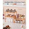 image:imageSONGMICS Cabinet Organizer Shelf Set of 3 Kitchen Counter Shelves Kitchen Storage Spice Rack Stackable Expandable Apricot UKCS220Y01V1Apricot