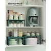 image:imageSONGMICS Cabinet Organizer Shelf Set of 3 Kitchen Counter Shelves Kitchen Storage Spice Rack Stackable Expandable Apricot UKCS220Y01V1Cascade Green