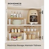 image:imageSONGMICS Cabinet Organizer Shelf Set of 3 Kitchen Counter Shelves Kitchen Storage Spice Rack Stackable Expandable Apricot UKCS220Y01V1Cloud White  Natural Beige