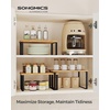 image:imageSONGMICS Cabinet Organizer Shelf Set of 3 Kitchen Counter Shelves Kitchen Storage Spice Rack Stackable Expandable Apricot UKCS220Y01V1Ink Black  Natural Beige